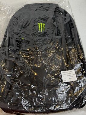 Monster Energy Recon III Backpack Black Green Logo Laptop Bag